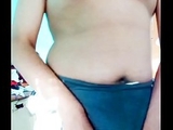 Hot girlish boy with big boobs dances in saree and burns nipples